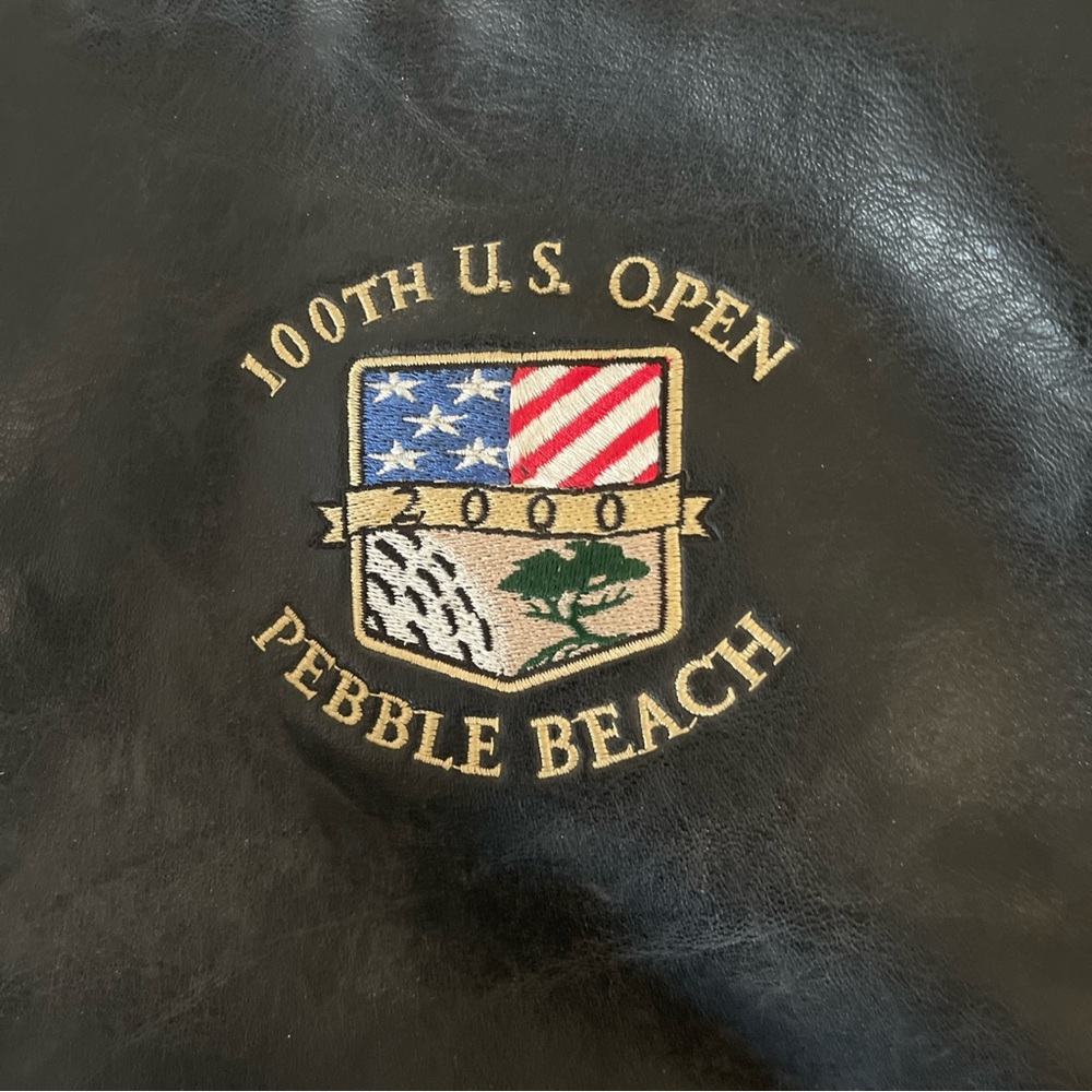 Black leather messenger bag, USOpen edition from the 100th edition in 2000.
